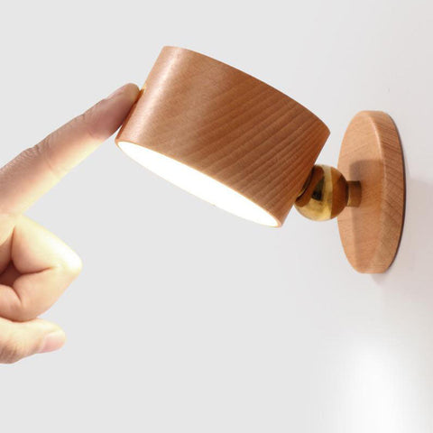 Rechargeable Magnetic Wood LED Wall and Night Light for Bedside Use