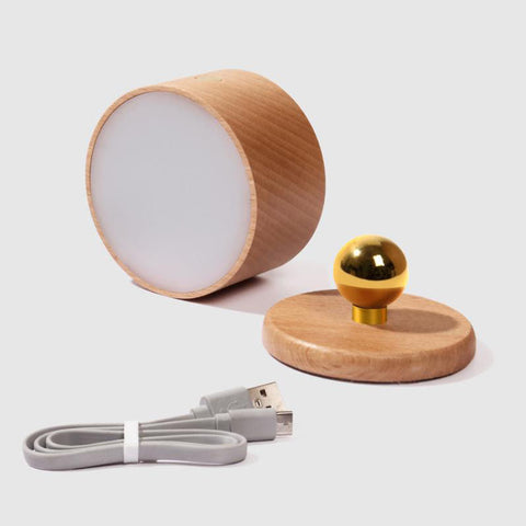 Rechargeable Magnetic Wood LED Wall and Night Light for Bedside Use
