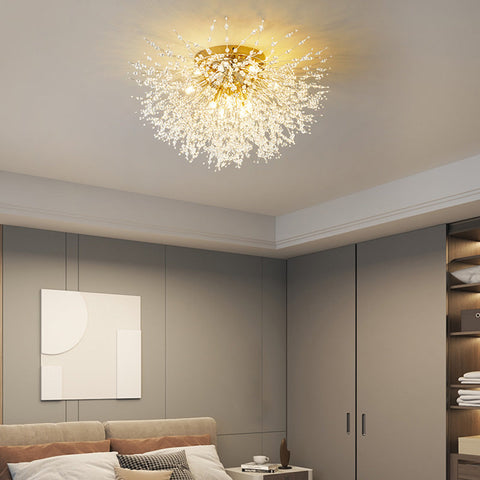 Branching Crystal Chandelier for Dining and Living Room Lighting