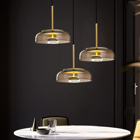 Glass LED Pendant Light with Color Options