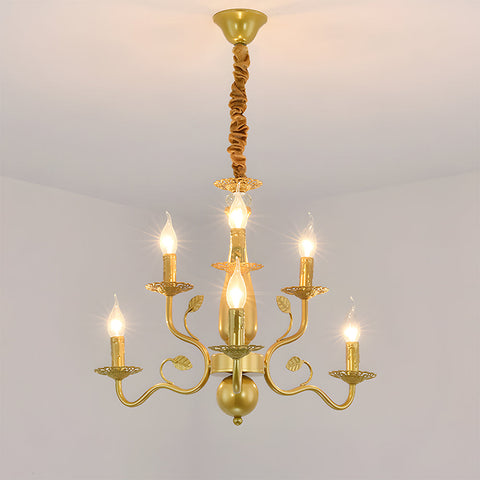 Contemporary Multi-Light Chandelier with Curved Design
