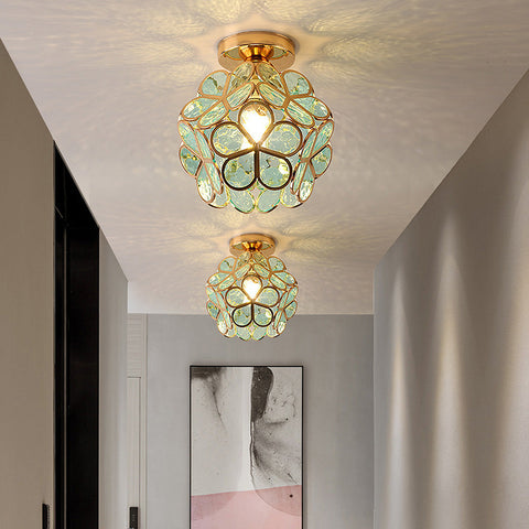 Floral Acrylic Ceiling Light with Decorative Crystal-Inspired Design
