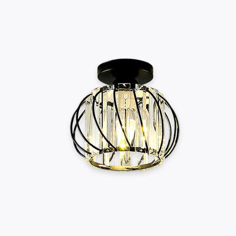 Crystal Cage Flush Mount Ceiling Light for Hallways and Bedrooms