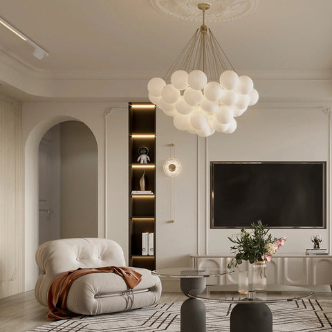 Glass Globe Chandelier for Living Room and Dining Room Lighting