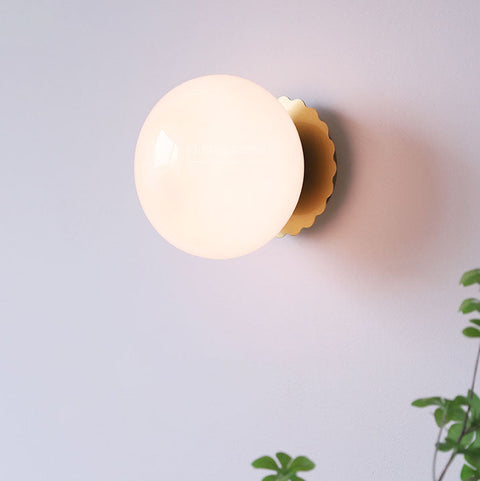 Glass Globe Wall Sconce with Plug-In or Hardwired Setup