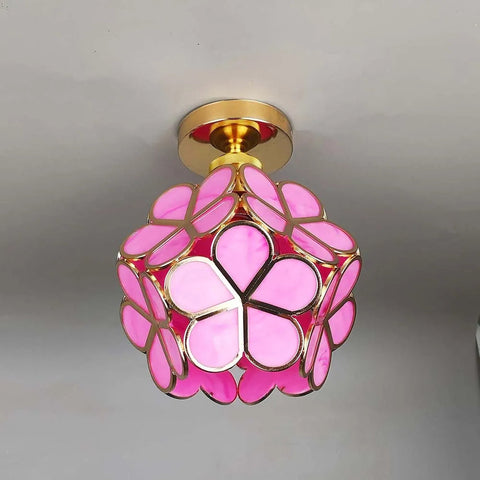 Floral Acrylic Ceiling Light with Decorative Crystal-Inspired Design
