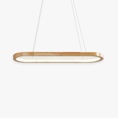Oval Wood LED Pendant Light for Kitchen Islands and Dining Rooms