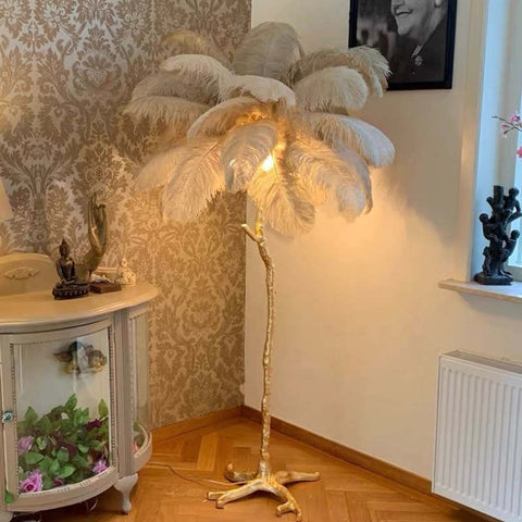Feather Floor and Table Lamp for Bedrooms and Decorative Living Spaces