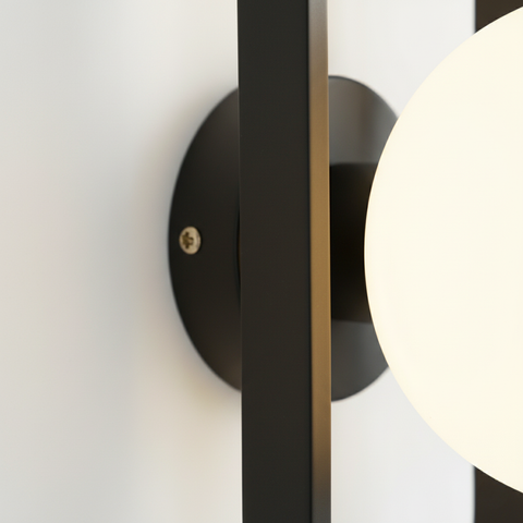 Wall Sconce with Oval Metal Frame and Glass Globe Shade