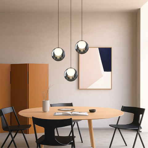 Smoked Glass Globe Pendant Light