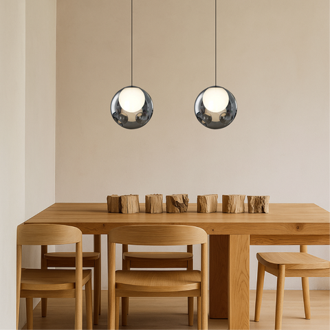 Smoked Glass Globe Pendant Light