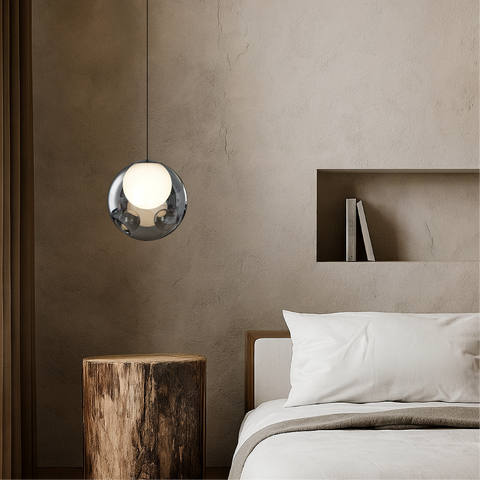 Smoked Glass Globe Pendant Light