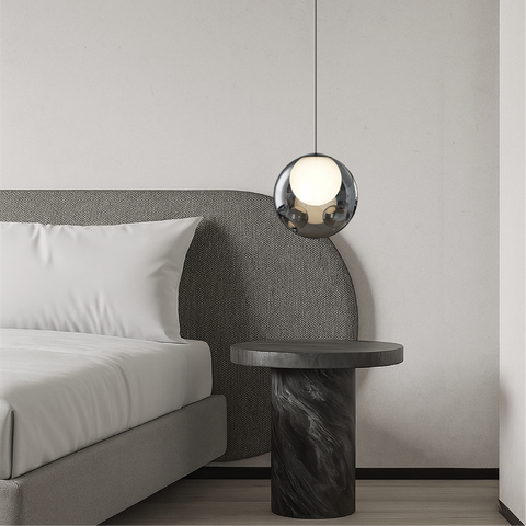 Smoked Glass Globe Pendant Light