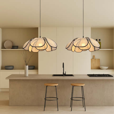 Wooden Petal Pendant Light