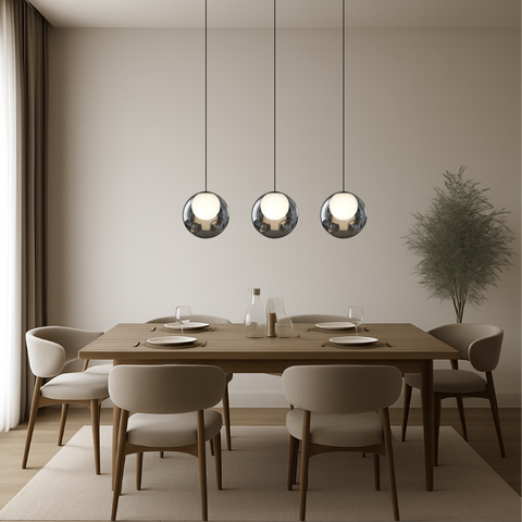 Smoked Glass Globe Pendant Light