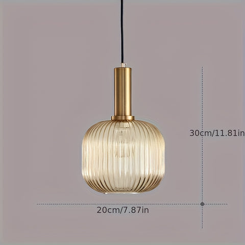 Modern Ribbed Glass Pendant Light