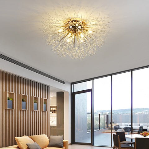 Branching Crystal Chandelier for Dining and Living Room Lighting