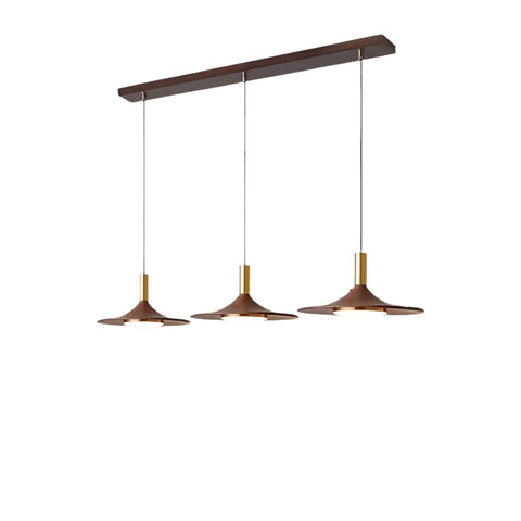 Pendant Light with Walnut-Finish Iron Shade