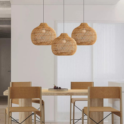Woven Rattan Basket Pendant Light