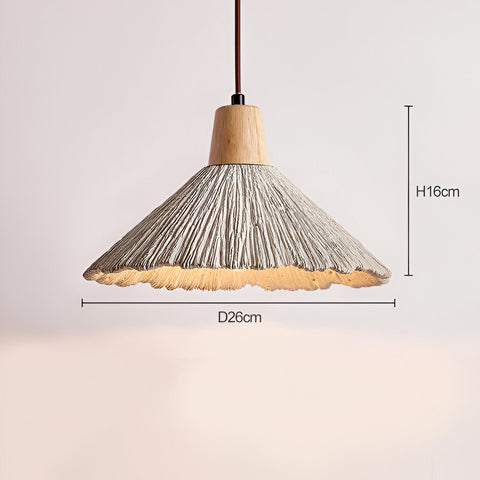 Pendant Light with Cement Shade and Wabi-Sabi Texture