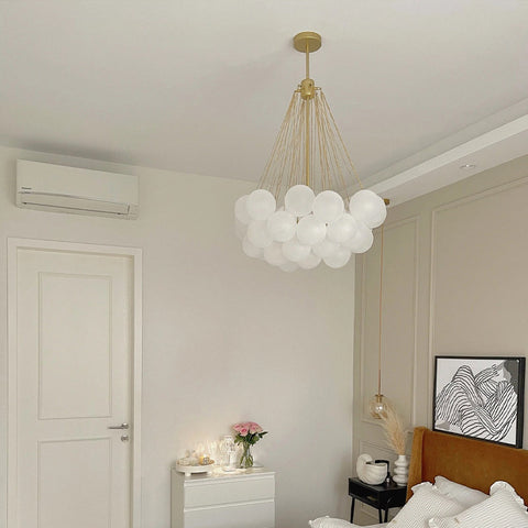 Glass Globe Chandelier for Living Room and Dining Room Lighting