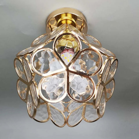 Floral Acrylic Ceiling Light with Decorative Crystal-Inspired Design