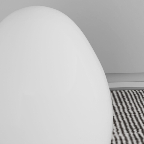 Floor Lamp with Sculptural Egg Shape and Three LED Light Colors