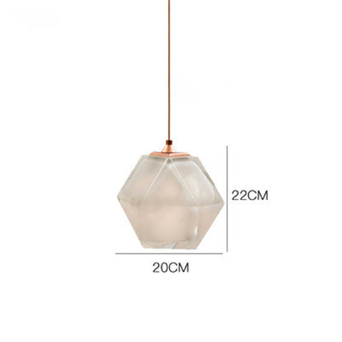 Geometric Glass Pendant Light with Faceted Shade