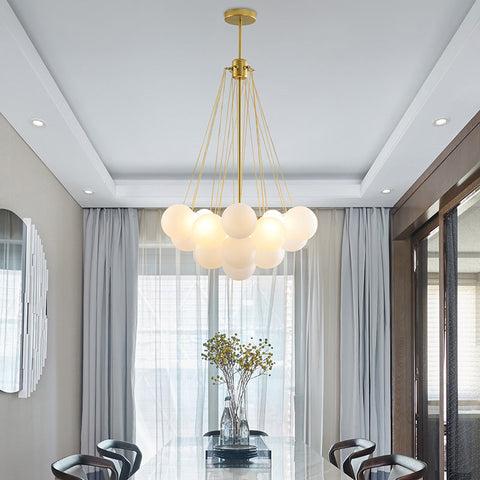 Glass Globe Chandelier for Living Room and Dining Room Lighting