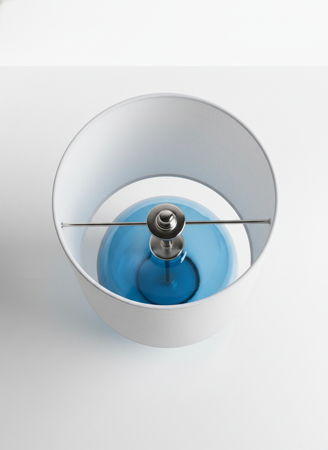Blown Glass Table Lamp with Cylindrical Shade