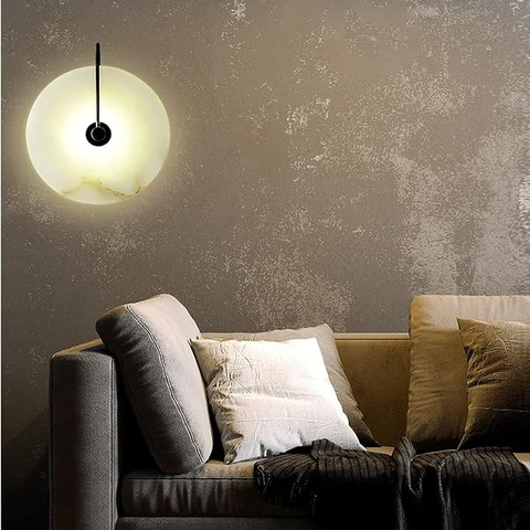 Natural Marble LED Wall Sconce for Bedrooms, Bathrooms, and Hallways