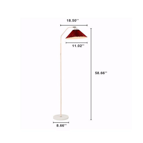 Pleated Shade Floor Lamp with Minimalist Metal Frame for Bedrooms