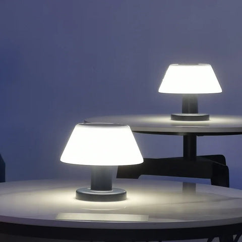 Solar-Powered LED Table Lamp with Wireless Design for Indoor and Outdoor Use