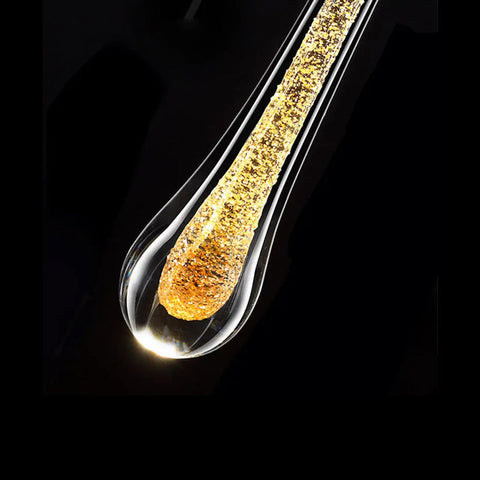Teardrop Glass LED Wall Light with Metal Accents