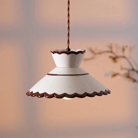 Pendant Light with Vintage Ceramic Shade