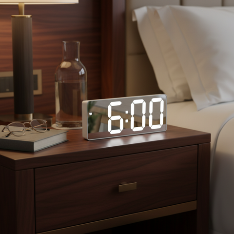 Digital Alarm Clock with LED Time and Temperature Display