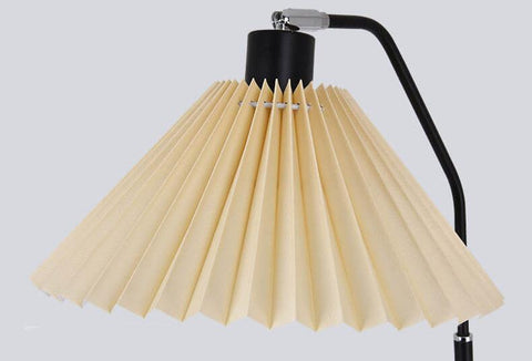 Pleated Shade Floor Lamp with Minimalist Metal Frame for Bedrooms