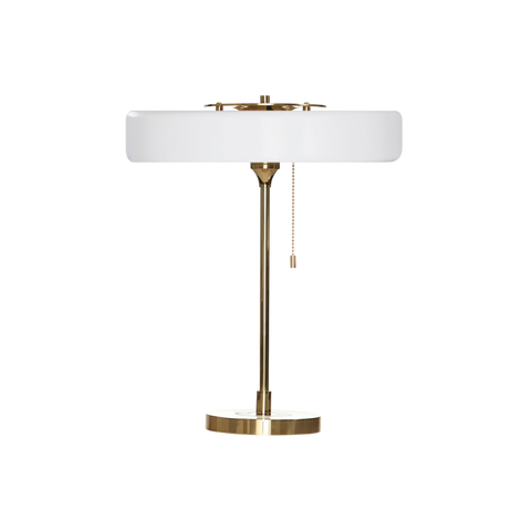 Table Lamp with Metal Drum Shade and Pull-Chain Switch