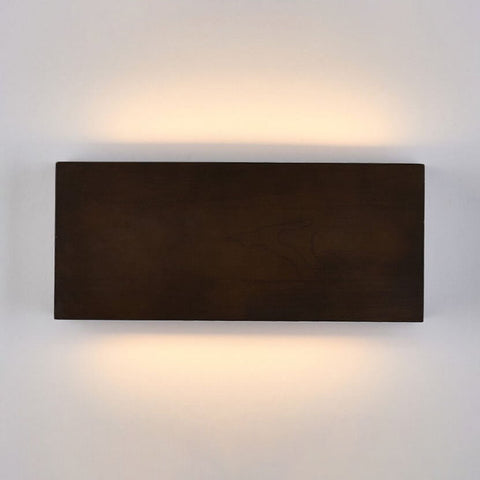 Rubberwood LED Wall Light with Acrylic Diffuser and Geometric Form