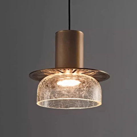 Crackled Glass Pendant Light for Kitchen Islands and Dining Rooms
