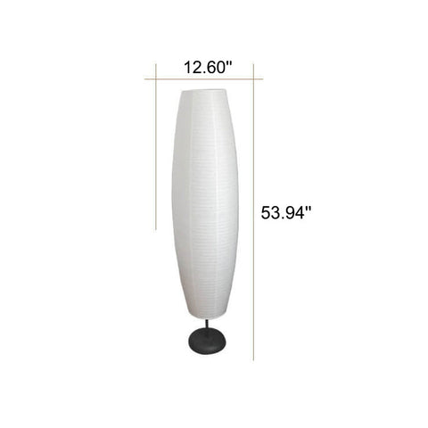 Rice Paper Column Floor Lamp with Two-Light Ambient Design