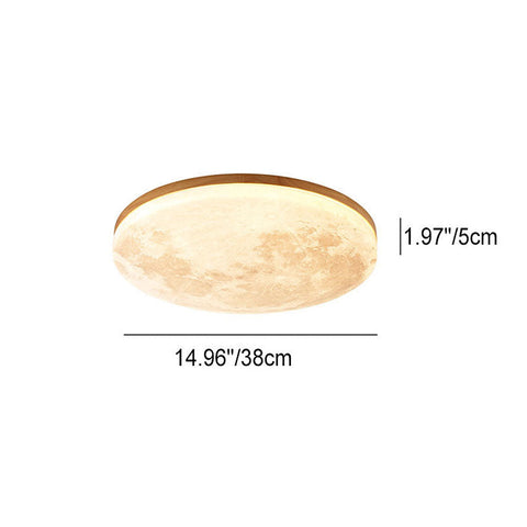 Moon-Texture LED Flush Mount Ceiling Light with Adjustable Modes