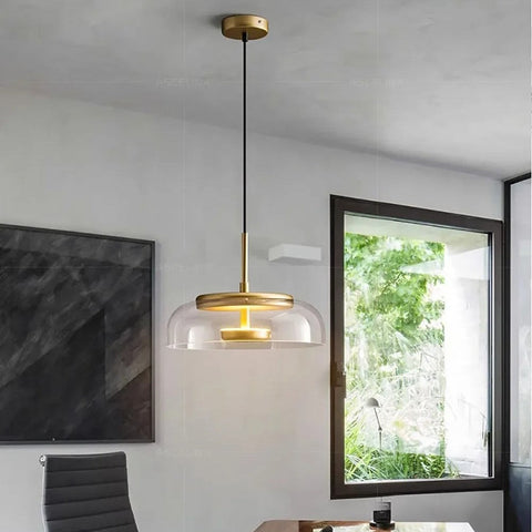 Contemporary Glass Disc Pendant Light for Kitchens and Dining Rooms