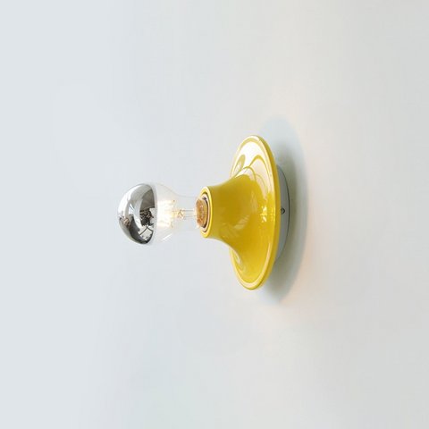 Wall Light with Bauhaus Curve and Exposed Bulb Design