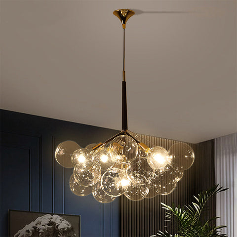 Glass Bubble Chandelier with Clustered Globes