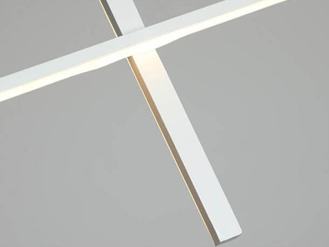 Linear LED Pendant Chandelier with Minimalist Crossed Design