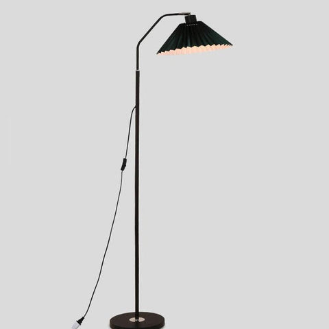 Pleated Shade Floor Lamp with Minimalist Metal Frame for Bedrooms