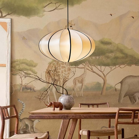 Pendant Light with Silk Veil Shade