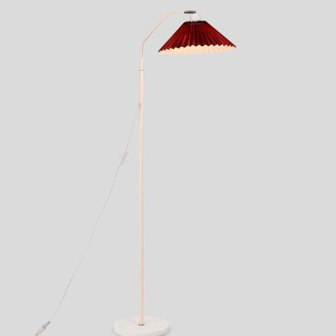Pleated Shade Floor Lamp with Minimalist Metal Frame for Bedrooms