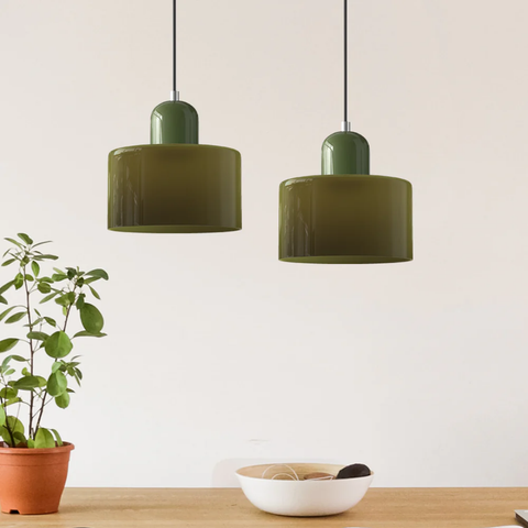 Retro Glass Pendant Light with Adjustable Cord for Ambient Lighting